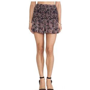 Eva Silk Tiered Ruffle Mini Skirt in Tiny Floral